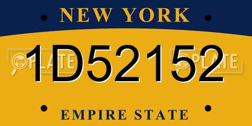 1D52152 New York License Plate