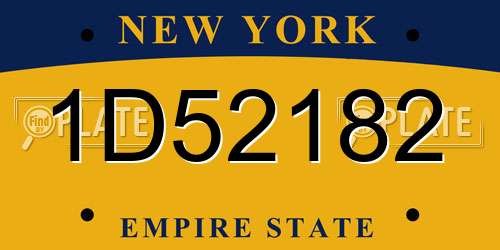1D52182 New York License Plate