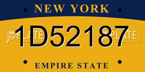 1D52187 New York License Plate