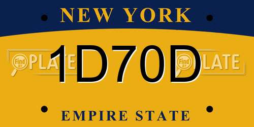 1D70D New York License Plate