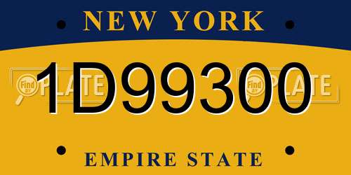 1D99300 New York License Plate