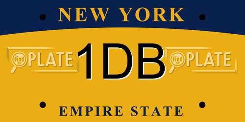1DB New York License Plate
