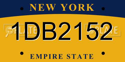 1DB2152 New York License Plate