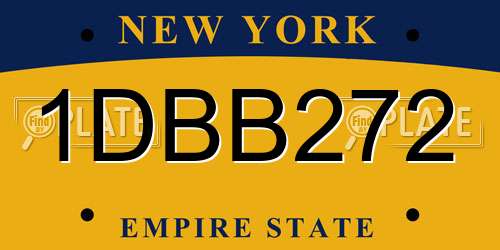 1DBB272 New York License Plate