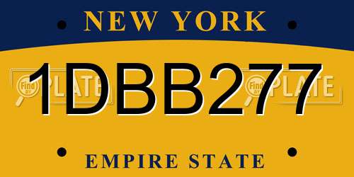 1DBB277 New York License Plate