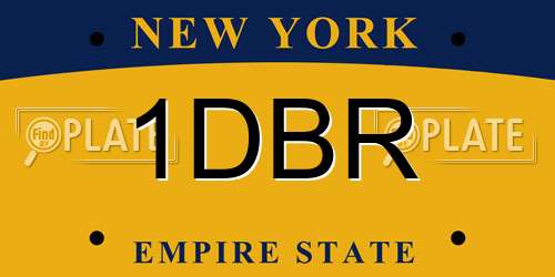 1DBR New York License Plate