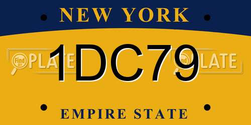 1DC79 New York License Plate