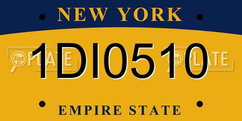 1DI0510 New York License Plate