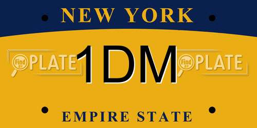 1DM New York License Plate