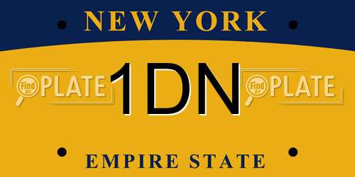1DN New York License Plate