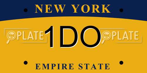 1DO New York License Plate