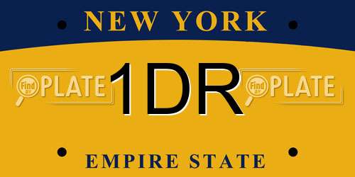 1DR New York License Plate