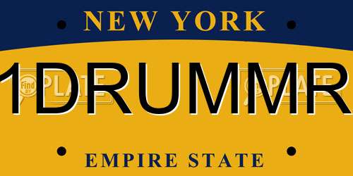 1DRUMMR New York License Plate