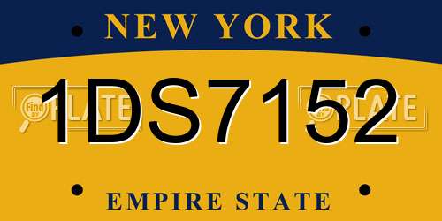 1DS7152 New York License Plate