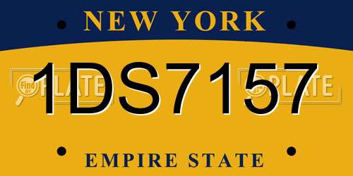 1DS7157 New York License Plate