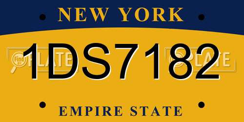 1DS7182 New York License Plate
