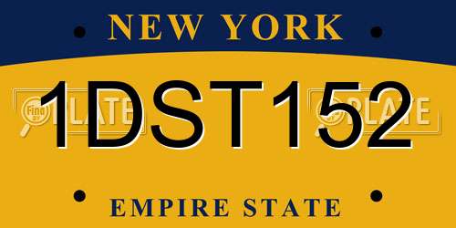 1DST152 New York License Plate