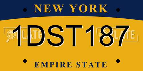 1DST187 New York License Plate