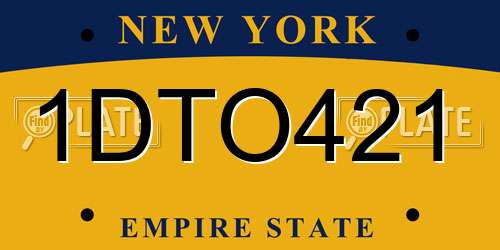 1DTO421 New York License Plate