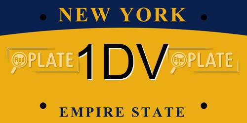 1DV New York License Plate