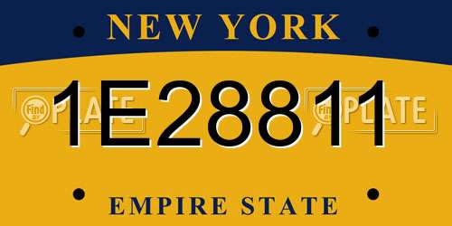 1E28811 New York License Plate