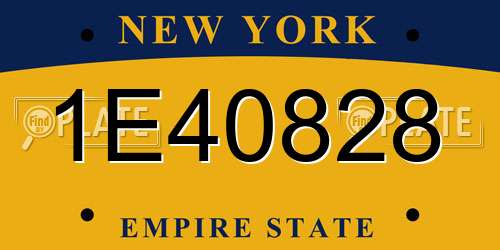 1E40828 New York License Plate