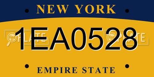 1EA0528 New York License Plate