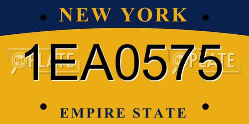 1EA0575 New York License Plate