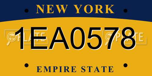 1EA0578 New York License Plate