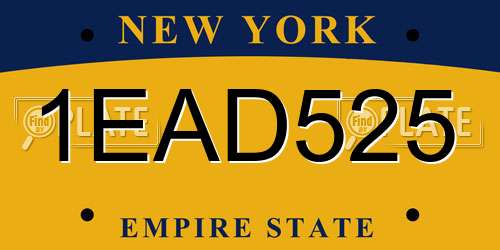 1EAD525 New York License Plate