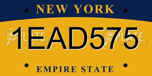 1EAD575 New York License Plate