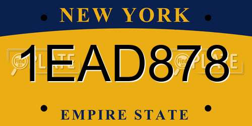 1EAD878 New York License Plate