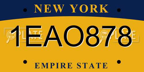 1EAO878 New York License Plate