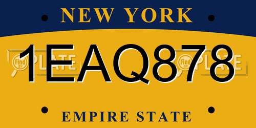 1EAQ878 New York License Plate