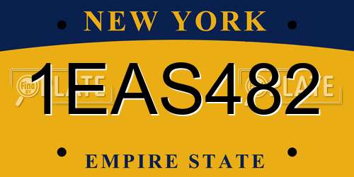 1EAS482 New York License Plate