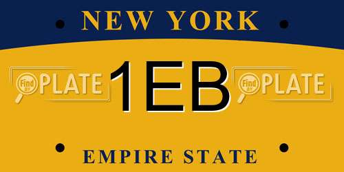 1EB New York License Plate
