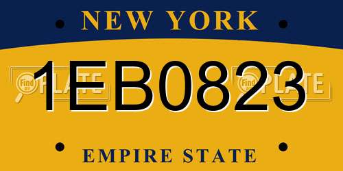 1EB0823 New York License Plate