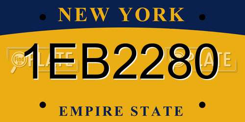 1EB2280 New York License Plate