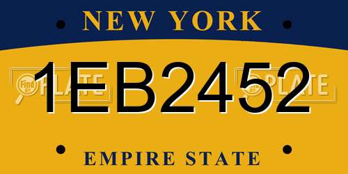 1EB2452 New York License Plate