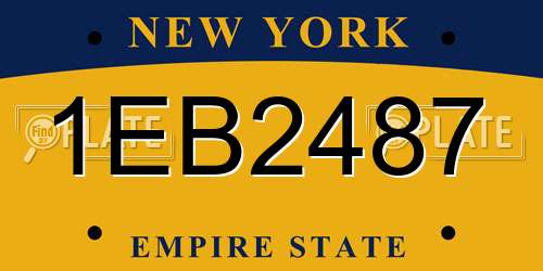 1EB2487 New York License Plate