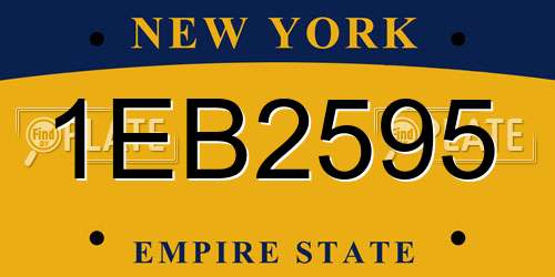 1EB2595 New York License Plate