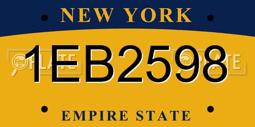 1EB2598 New York License Plate
