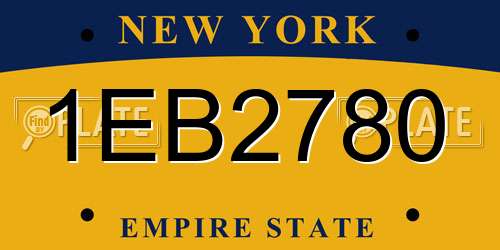 1EB2780 New York License Plate