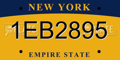 1EB2895 New York License Plate