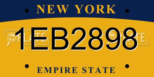 1EB2898 New York License Plate