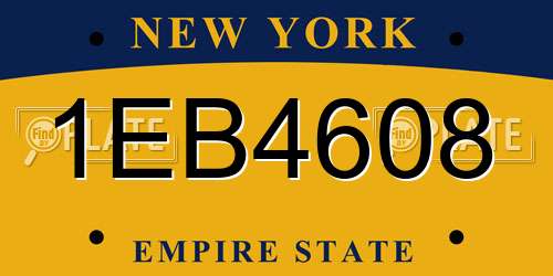 1EB4608 New York License Plate