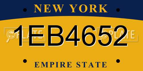 1EB4652 New York License Plate