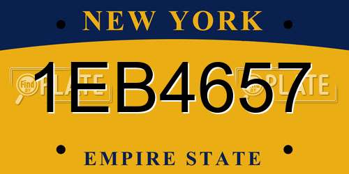 1EB4657 New York License Plate