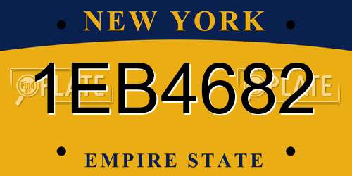 1EB4682 New York License Plate