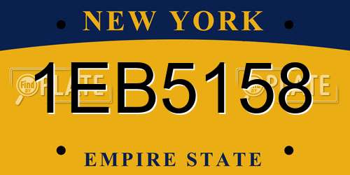 1EB5158 New York License Plate